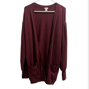 Hinge Burgundy Medium Soft Knit Cardigan